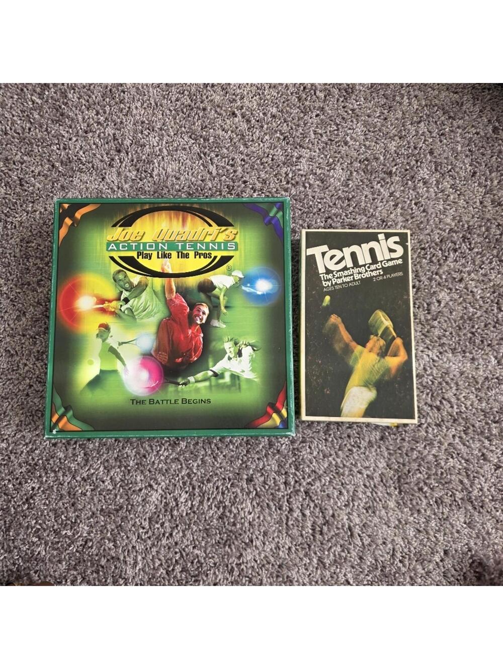 Joe Quadri's Action Tennis + Vintage 1975 Tennis The Smashing Card Game Lot